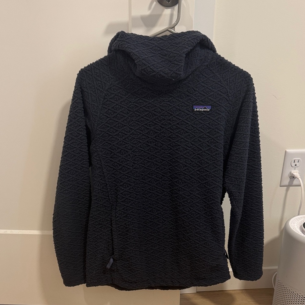 Patagonia Women's Navy Textured Cowl-Neck Fleece Hoodie